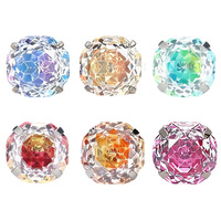 Getta G23 Titanium Alloy Sandwich Gradient Eight-Sided Rose-Cut Zircon Flash Tongue Nail Human Body Piercing Ear Bone Stud