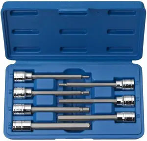 GTYPRO 3/8 드라이브 7pcs 육각 Torx 비트 소켓 세트 대만 품질 S2 CR-V 110mm 추가 긴 알렌 스플라인 육각 볼 비트 소켓 T25-T60