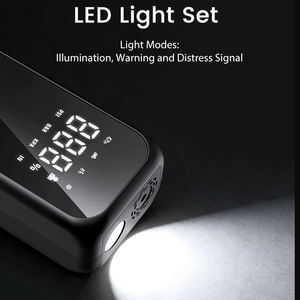 Gonfleur de pneus rechargeable avec lumière LED d'urgence, pompe à air automatique pour voiture, vélo, usage domestique - Product Image 5