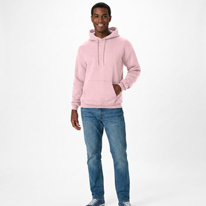 Sudadera con Capucha Roja para Hombre, Color Sólido, Informal, para Otoño, 100% Algodón, Tejido de Punto - Product Image 1