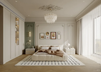 Armoire moderne simple à rainures cintrées avec motif, design dissimulé intégré, armoire sur pied sur mesure pour chambre à coucher