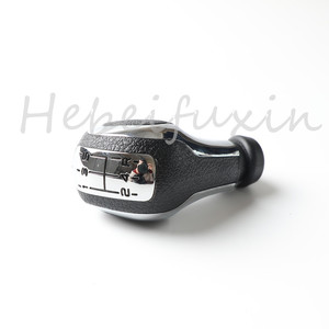 Pomo de palanca de cambios de coche, cubierta plateada de cuero negro, ergonómico, para Peugeot 307, 308, 408, Citroen C2 - Product Image 4