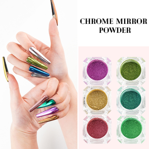 OEM Kosmetikqualität Mehrfarbiges Spiegeleffekt Glänzendes Chrom-Pailletten-Nagelpulver für Nagelkunst - Product Image 4