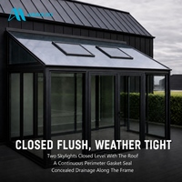 Extension de véranda en alliage d'aluminium sur mesure avec drainage dissimulé, joint EPDM et verre trempé feuilleté pour patio de villa
