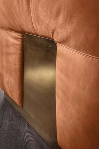 Il disegno su misura mobili per la casa leggera Italiana di lusso del cuoio di grano superiore divano moderno - Product Image 5