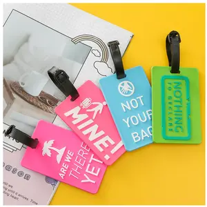 Großhandel Bulk Blank Sublimation Acryl Hochzeits bevorzugung Soft Pvc Gepäck tasche Tags Benutzer definiertes Logo Silikon Gepäck anhänger