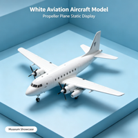 Modèle d'avion à hélices blanches personnalisé avec structure statique, pods d'aile et équipement de capteurs détaillé