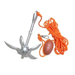 Ancres de bateau pliantes en acier au carbone, y compris cordes, flotteurs, crochets et ancres parapluie, accessoires et pièces de quincaillerie marine, livrés en sac - Product Image 2