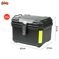 Boîte à bagages arrière pour moto de 45 L en PP, grande capacité, durable, populaire, pour le rangement du casque de moto
