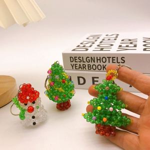 DIY Handmade Beaded Santa Claus Keychain Crystal Christmas Key Chains Charm Handicrafts Christmas Gifts Christmas <b>Tree</b> Keychain - Product Image 5