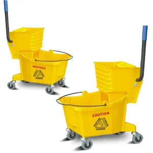 <span class=keywords><strong>2025</strong></span> hot-bán lau và xô đặt lau vắt xô Xe đẩy Vàng cơ bản bên Báo Chí hình chữ nhật với bánh xe - Product Image 4