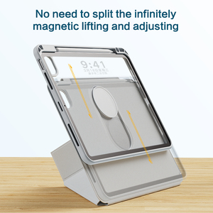 For 10.2 Inch 10.9 Inch 11 Inch <b>Tablet</b> Case Magnetic Clear Back Cover with Pencil Holder <b>Stand</b> Shockproof Protective Case - Product Image 3