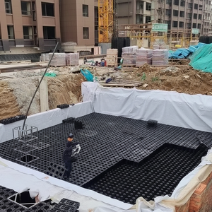 Réservoir de stockage d'eau de pluie souterrain de grande capacité, haute résistance, modulaire, rempli avec 1 m de terre et de géotextile - Product Image 6