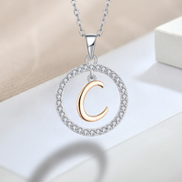 Collier tendance en argent 925 avec pendentif lettre alphabet pour homme et femme