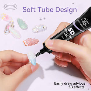 BORN PRETTY 15g Gel Transparent 5D pour Nail Art, Sans HEMA ni TPO, Gels Sculptants 3D pour Ongles, Tube Souple pour DIY, Sculpture et <span class=keywords><strong>Dessin</strong></span> de Lignes - Product Image 4