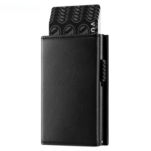 Porte-cartes de crédit RFID en aluminium à trois volets en tissu imperméable, sans fermeture, style Normcore/Minimaliste - Product Image 1