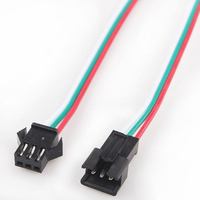 Câble de connecteur JST SM 3 broches de 10 cm pour LED AWG20, connecteur JST SM mâle/femelle 3 broches pour bande lumineuse LED RGB 2811 2812B 2904
