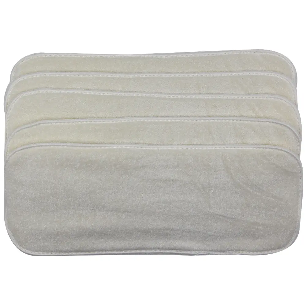 Wholesale Easy to Put Best Baby Diaper Insert Top Quality Reusable for Baby Cloth Nappy 4 Layers Bamboo Insert