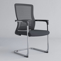 Nouveau produit chaise de bureau en maille noire chaises de conférence chaise de personnel de bureau avec pied fixe