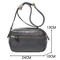 Sac de poitrine minimaliste en cuir véritable pour homme, fermeture éclair, cuir de vachette pleine fleur, petit sac à bandoulière carré, pochette pour téléphone, sac de voyage