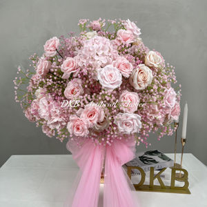 Vente en gros Centre de table Offre Spéciale fleur rose artificielle Décoration de mariage Centre de table - Product Image 3