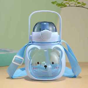 Cartoon Rabbit <b>Plastic</b> Cup Large Capacity Portable Strap Adults Water Bottle Drop-proof High Temperature Resistant Spring-loaded - Product Image 3