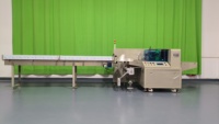 Machine d'emballage, de scellage et d'étiquetage entièrement automatique pneumatique pour films alimentaires en plastique, idéale pour les fruits, légumes, carottes et choux.