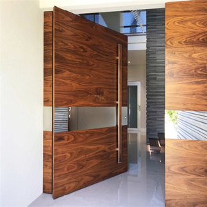 CBMMart Latte moderne de luxe en cèdre Chevron <span class=keywords><strong>Sapin</strong></span> Teck Porte d'entrée pivotante en bois massif - Product Image 3