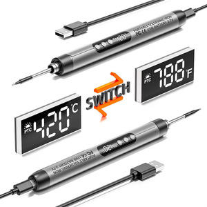 Mini <span class=keywords><strong>fer</strong></span> <span class=keywords><strong>à</strong></span> <span class=keywords><strong>souder</strong></span> de type stylo en alliage d'aluminium rechargeable par USB 5V, chauffage PTC, 260-420°C, portable pour soudure/dessoudure/pyrogravure - Product Image 3