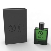 Flacon de parfum en verre OEM Fairy FR-D-1 vert de haute qualité, vide, 50 ml, avec boîte cadeau, vaporisateur et impression sérigraphique