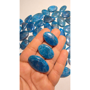 Apatite naturelle de qualité supérieure, cabochon bleu néon, pierre brute en vrac pour la fabrication de bijoux, prix de gros - Product Image 4