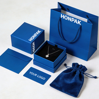 Boîte à tiroir personnalisée, sac en papier, pochette en velours, carte de remerciement, emballage écologique avec logo, emballage de luxe pour marques de bijoux HONPAK