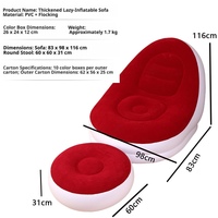 Sofás y Sillas Inflables Modernos y Sencillos, Sofá Cama Flocado, Plegable y Almacenable, Sofá Inflable Individual Gigante para Piscina