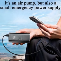 Portable Wireless Tire Inflator Pump Dual-screen Digital Display Air Compressor Tire Pressure Monitor Power Bank LED Lighting