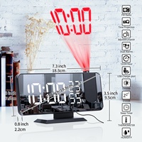 Nuevo Escritorio Electrónico Inteligente LED con Proyección Láser Digital en el Techo, Reloj Despertador con Radio y Estación Meteorológica