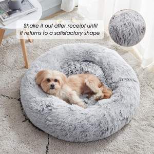 WESTERN HOME WH Beruhigendes Hunde- und Katzenbett Weich Anti-Angst Donut-Form Wärmend Gemütlich Flauschig Baumwolle Rutschfest Maschinenwaschbar - Product Image 3