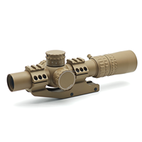 Lunette de visée télescopique 1-8X24mm FFP LPVO, premier plan focal, avec monture de lunette de 30 mm, 6 niveaux de luminosité, couleur beige
