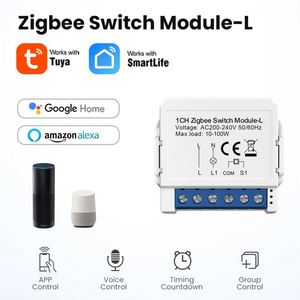 Módulo de Interruptor Inteligente Tuya de 1/2/<span class=keywords><strong>3</strong></span> Canales, 10A, Resistente al Agua, Compatible con la Aplicación Tuya Smart Life, Zigbee <span class=keywords><strong>3</strong></span>.0, Sin Neutro - Product Image 2