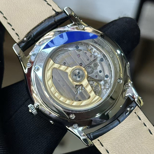 Reloj Automático Mecánico Elite Paramount Sophisticated Excellence Slim Celestial Moon con Esfera Negra, Caja de Acero y Correa de Cuero Negra con Fecha - Product Image 3