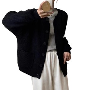 JAC22 D18006 <span class=keywords><strong>Cardigan</strong></span> en tricot uni décontracté pour femme, nouveau pull anti-boulochage - Product Image 5