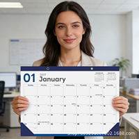 Calendrier mural mensuel personnalisable promotionnel 2026 2027 grand format 17x12 pouces avec trous de suspension 12 mois Maison Bureau École