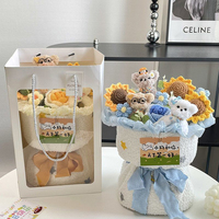 Venta al por mayor de animales de peluche decorativos personalizados de peluche de oso de peluche ramo de mujeres Día DE LA MADRE regalo del Día de San Valentín
