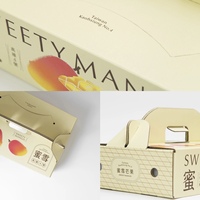 Boîte d'emballage de fruits haut de gamme personnalisée avec poignée et pelliculage mat, logo personnalisé - Design tendance en carton écologique