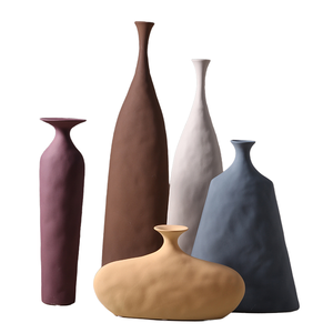 Jarrón de Cerámica de Estilo Nórdico, Minimalista, Moderno, Chino, Liso, para Flores, Jarrón de Cerámica de Estilo Nórdico en Blanco para Arte - Product Image 1