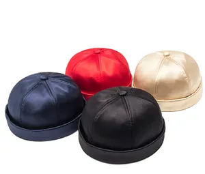 Hast Supplier Unisex Adjustable Brimless Cap Wholesale Satin Docker Sailor Hat