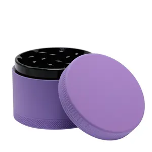 Multi color Aluminum Alloy Grinder with Rubber Paint 63 mm Diameter Smoking Accessories Tobacco Herb Grinder