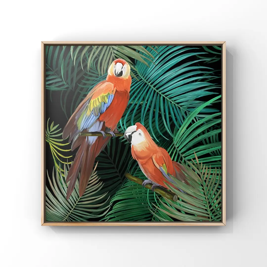 Tropikal hayvanlar boyama duvar sanatı ev dekor tuval üzerine baskı yüzen çerçeveli tuval boyama