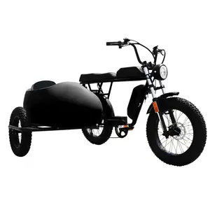 52V 30Ah 1500W doppia batteria super electric cruiser fat bike 73 retro e bike 20 pollici tre ruote cargo e-bike 1000w side car