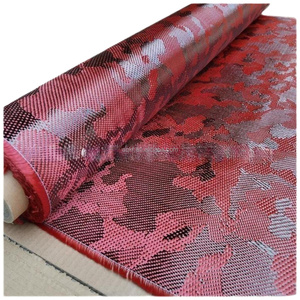 3K 240G DIY automobile moto modifié casque surface rouge camouflage motif <span class=keywords><strong>kevlar</strong></span> <span class=keywords><strong>fibre</strong></span> de <span class=keywords><strong>carbone</strong></span> mélangé tissu - Product Image 2