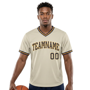 Maillot de baseball personnalisé pour homme, col en V, impression du nom et du numéro de l'équipe, polyester respirant, manches courtes, coupe classique, toutes saisons - Product Image 1